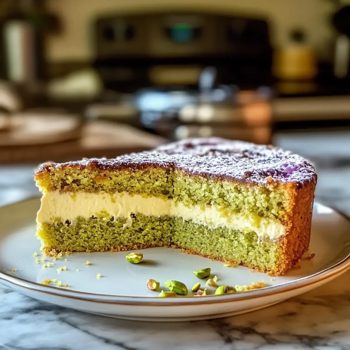 Dekadenter Pistazien Gooey Butter Kuchen