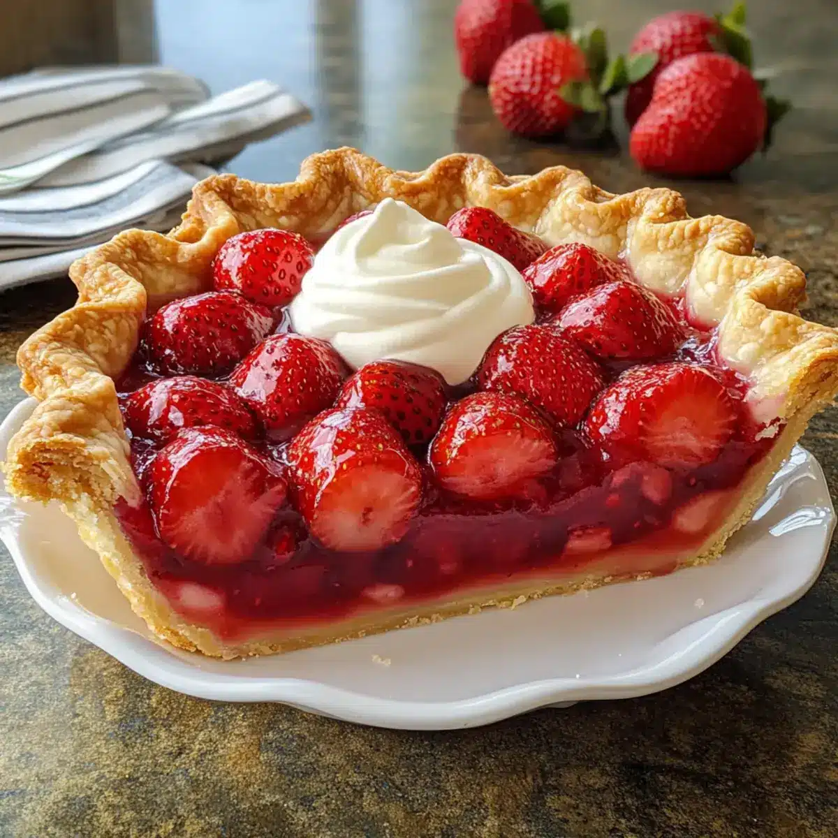 Doppel Erdbeer Pie mit klassischem Teig