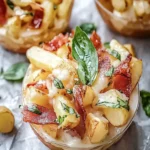 Dreckiges Hyhnchen und Speck beladene Pommes