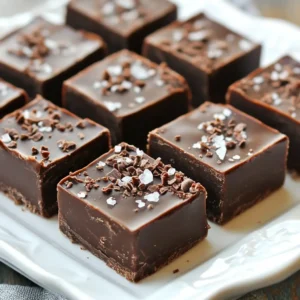 Dunkle Schokoladen-Meersalz-Fudge