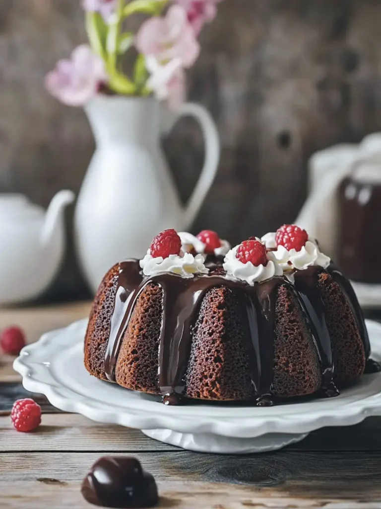 Einfache eierlose Schokoladen-Bundt-Torte