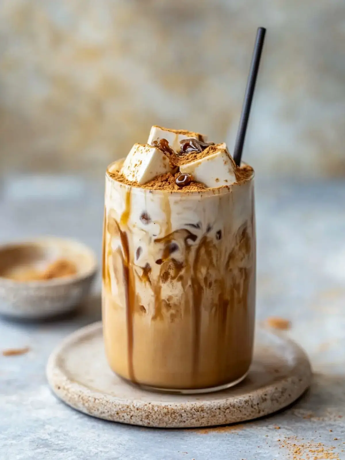 Einfache hausgemachte Karamell-Eiskaffee