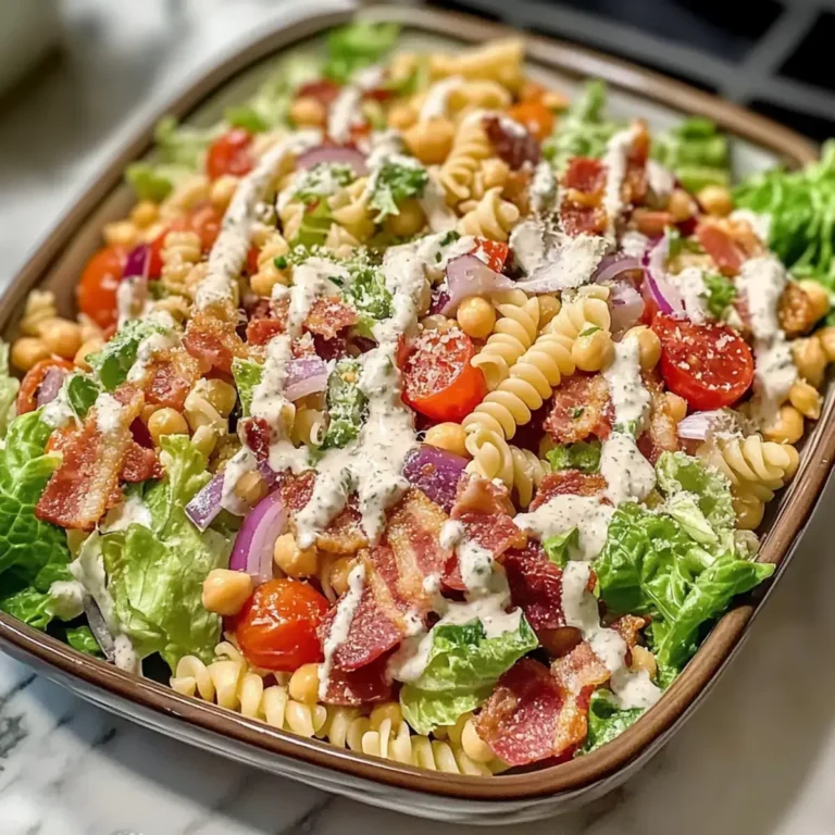 Einfache proteinreiche BLT-Nudelsalat
