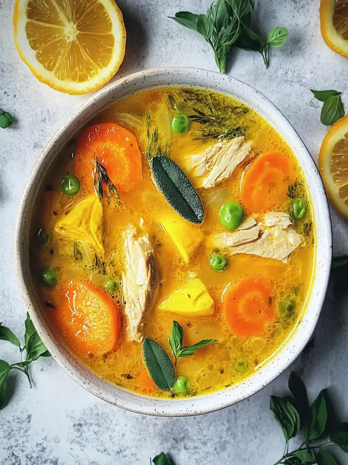 Entzündungshemmende Kurkuma Hühnersuppe