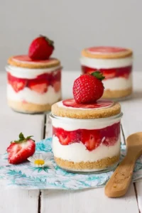Erdbeer Butterkeks Dessert im Glas