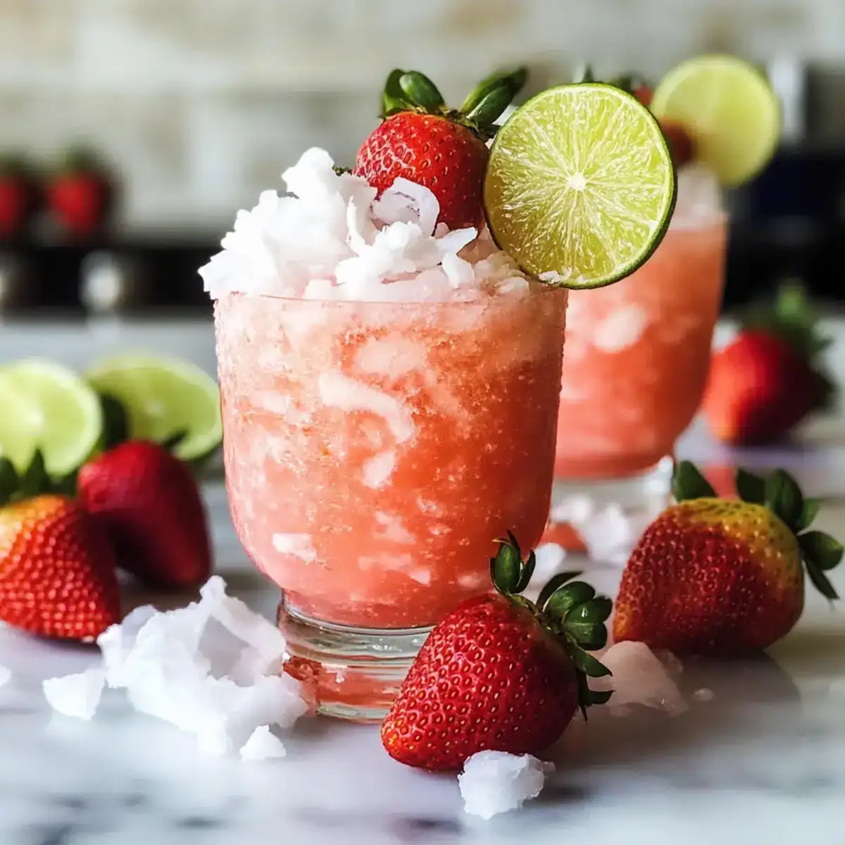 Erdbeer Kokosnuss Rum Cooler