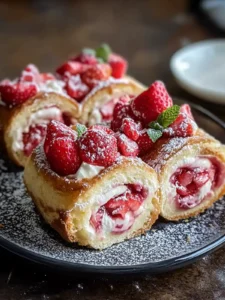 Erdbeer-Käsekuchen-Rollen