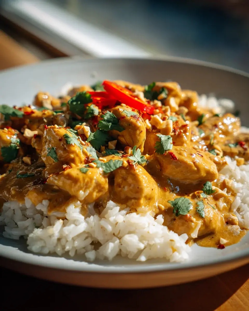 Erdnussbutter Hühnchen Curry