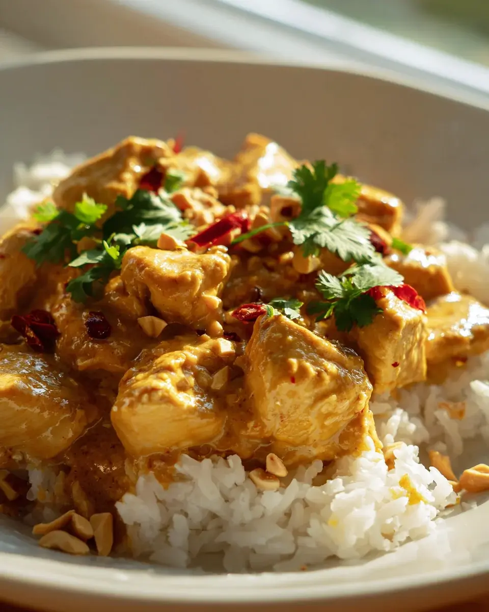 Erdnussbutter Hühnchen Curry