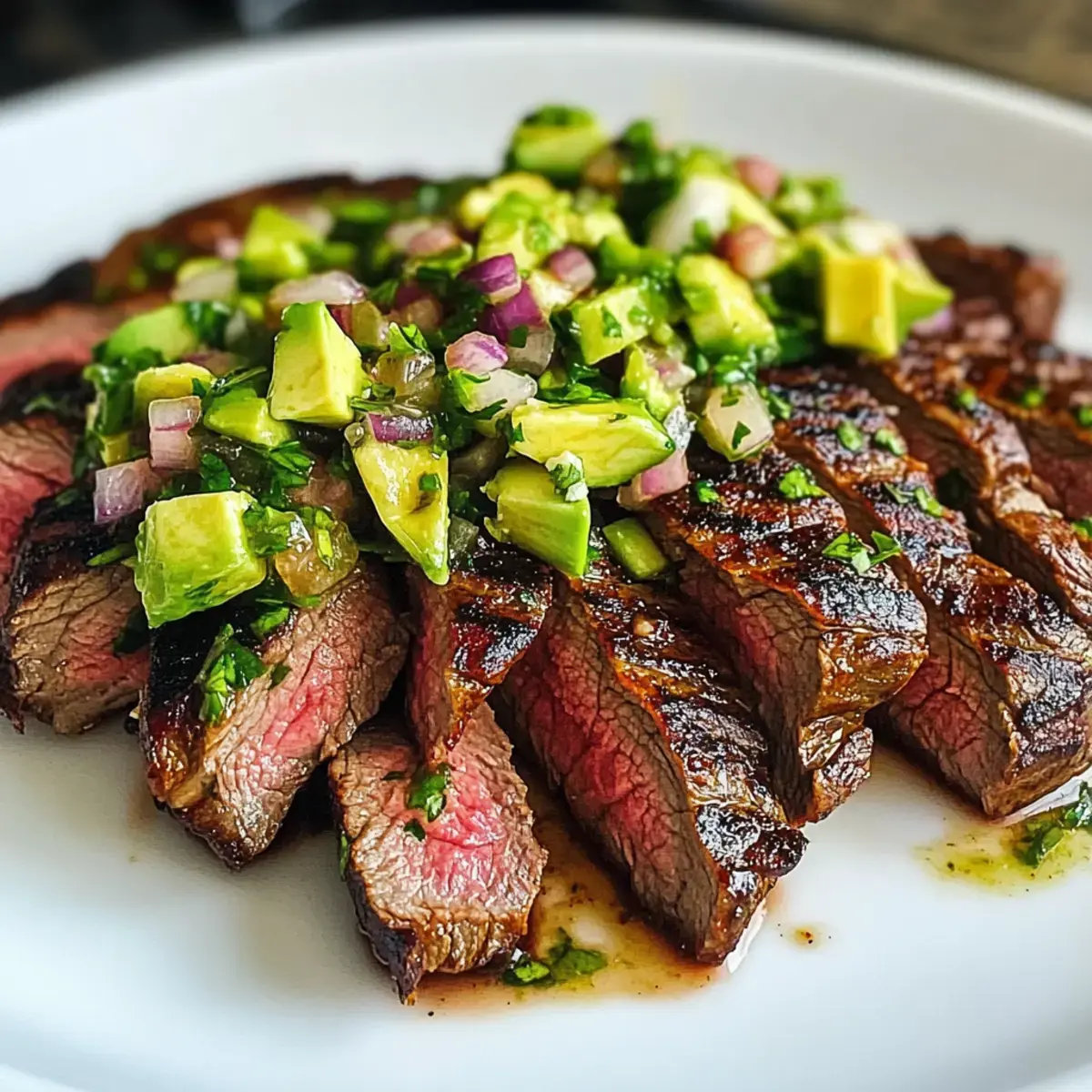 Flanksteak mit Avocado Salsa