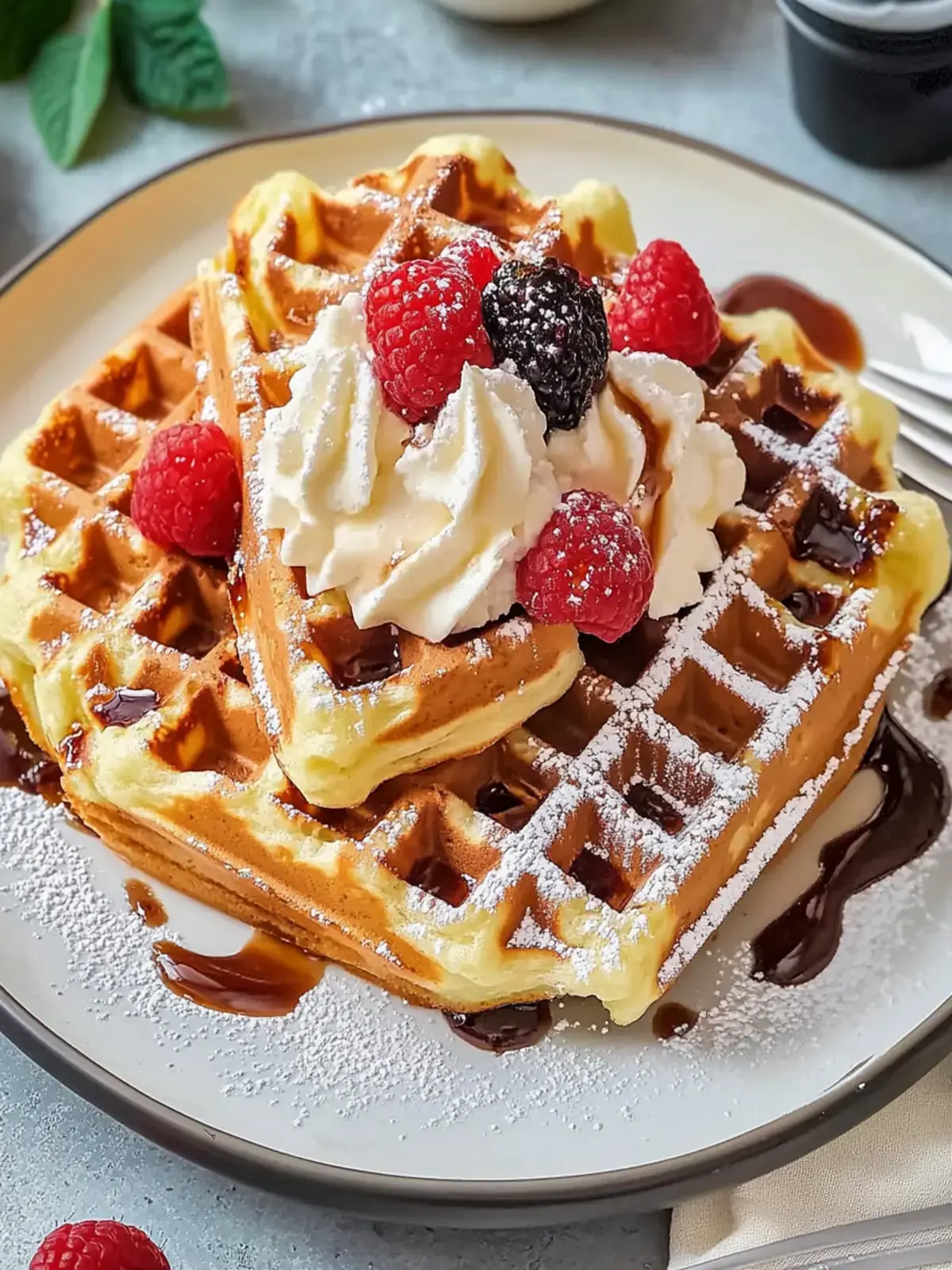 Fluffige Brüsseler Waffeln