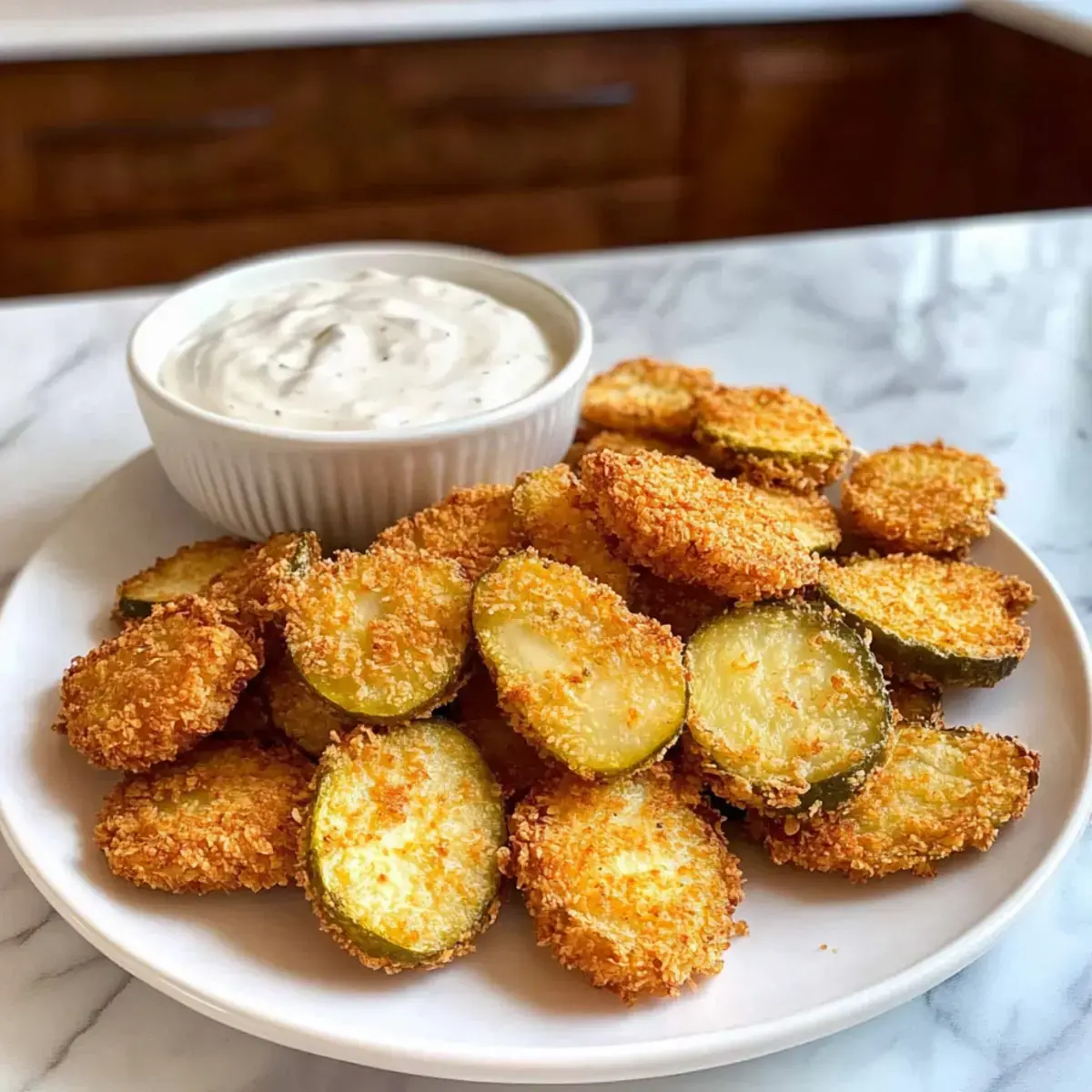 Frittierte Gurken Heißluftfritteuse