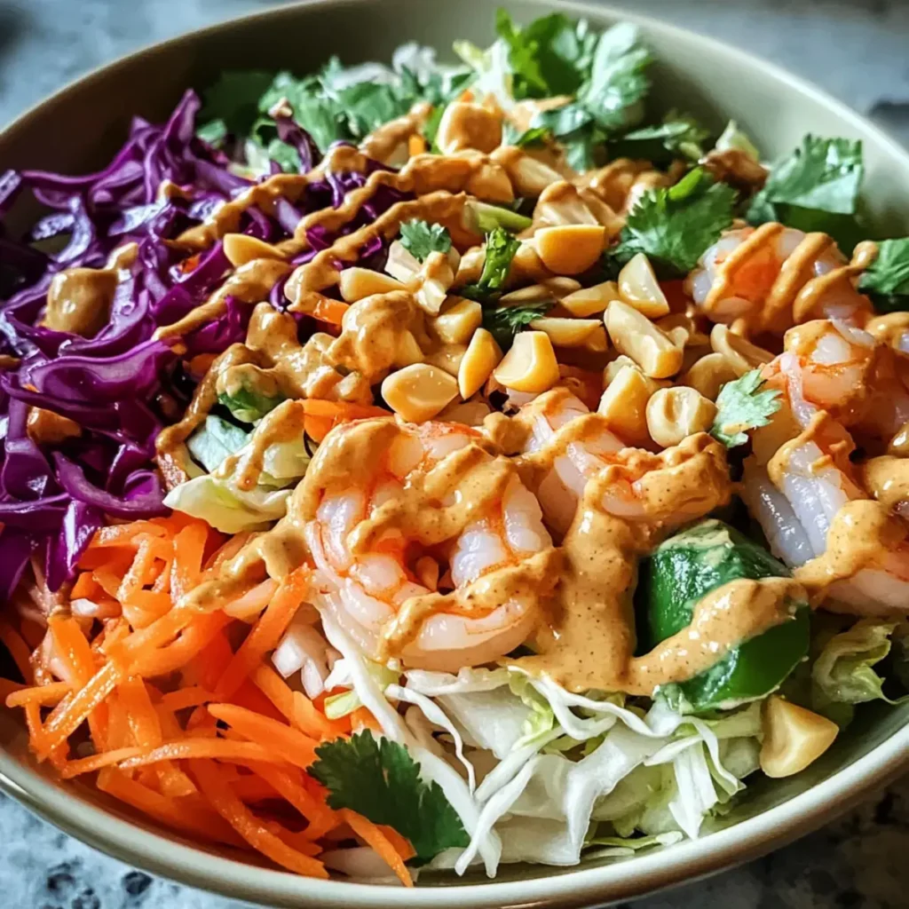 Frühlingsrollen Salat Erdnusssauce
