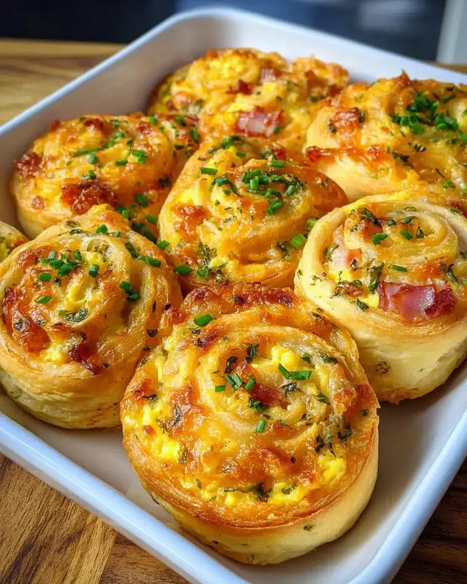 Frühstücksrollen mit Rührei Käse Putenspeck