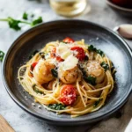 Garnelen und Jakobsmuschel Pasta mit Gemyse 2