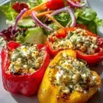 Gefyllte Feta Paprika mit buntem Salat