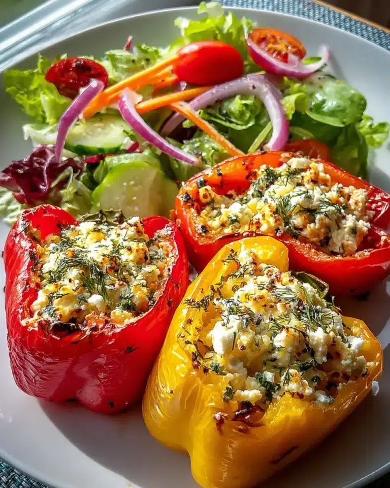 Gefüllte Feta Paprika mit buntem Salat – Gesund & Lecker! – Tastelle