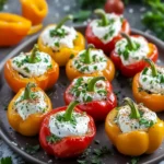 Gefyllte Mini Paprika mit Frischkyse und Kryutern