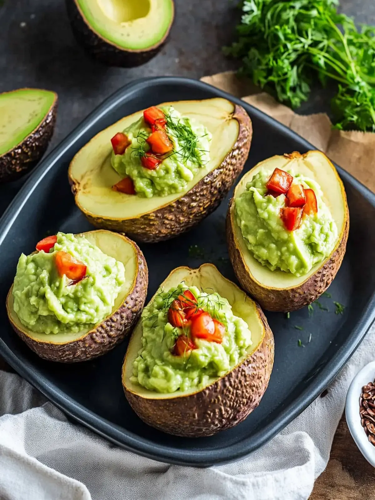 Gefüllte Süßkartoffeln mit Avocado-Creme: Gesund & Himmlisch lecker 4 Gefüllte Süßkartoffeln mit Avocado-Creme