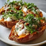 Gefüllte Süßkartoffeln mit Burrata