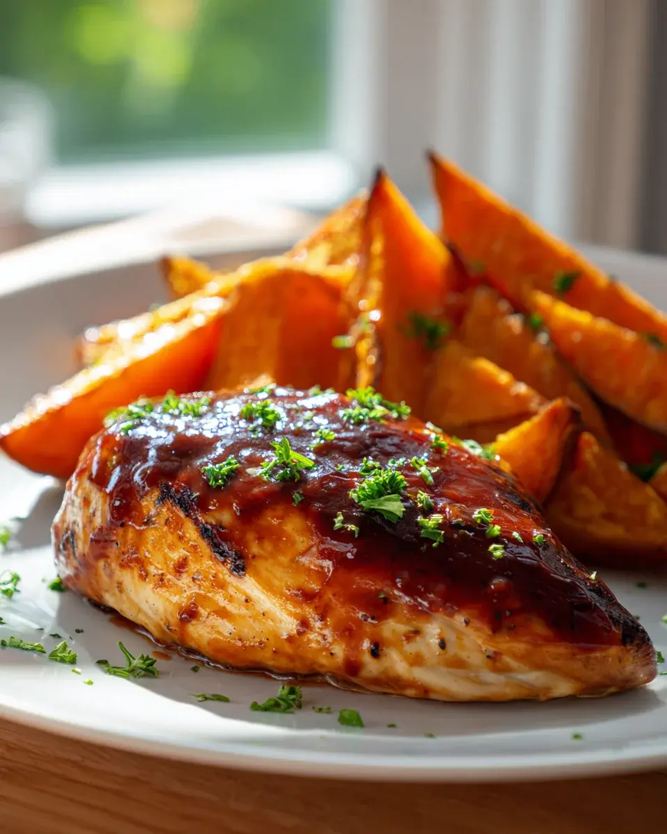 Gegrillte BBQ Hähnchenbrust mit Süßkartoffeln Rezept