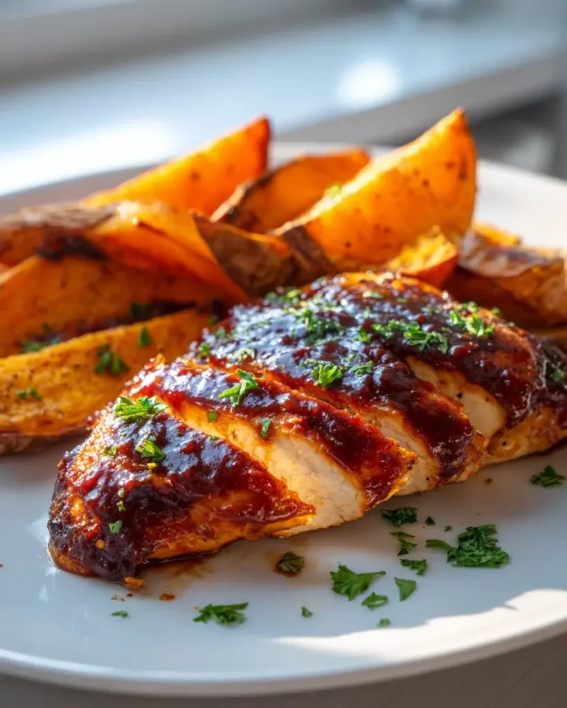Gegrillte BBQ Hähnchenbrust mit Süßkartoffeln Rezept
