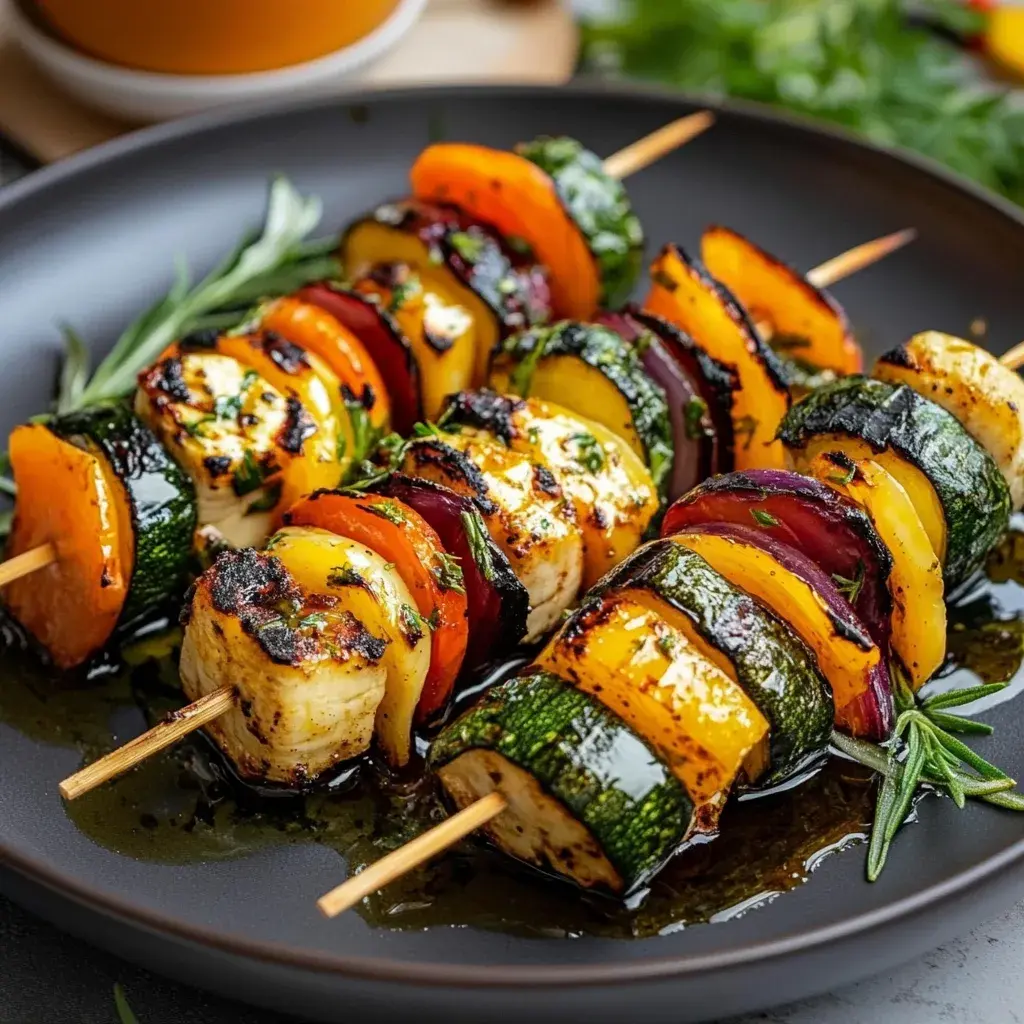 Gegrillte Gemüsespieße Kräuter-Marinade