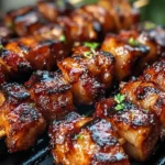 Gegrillte Honig-BBQ-Bacon-Hühnchen-Spieße