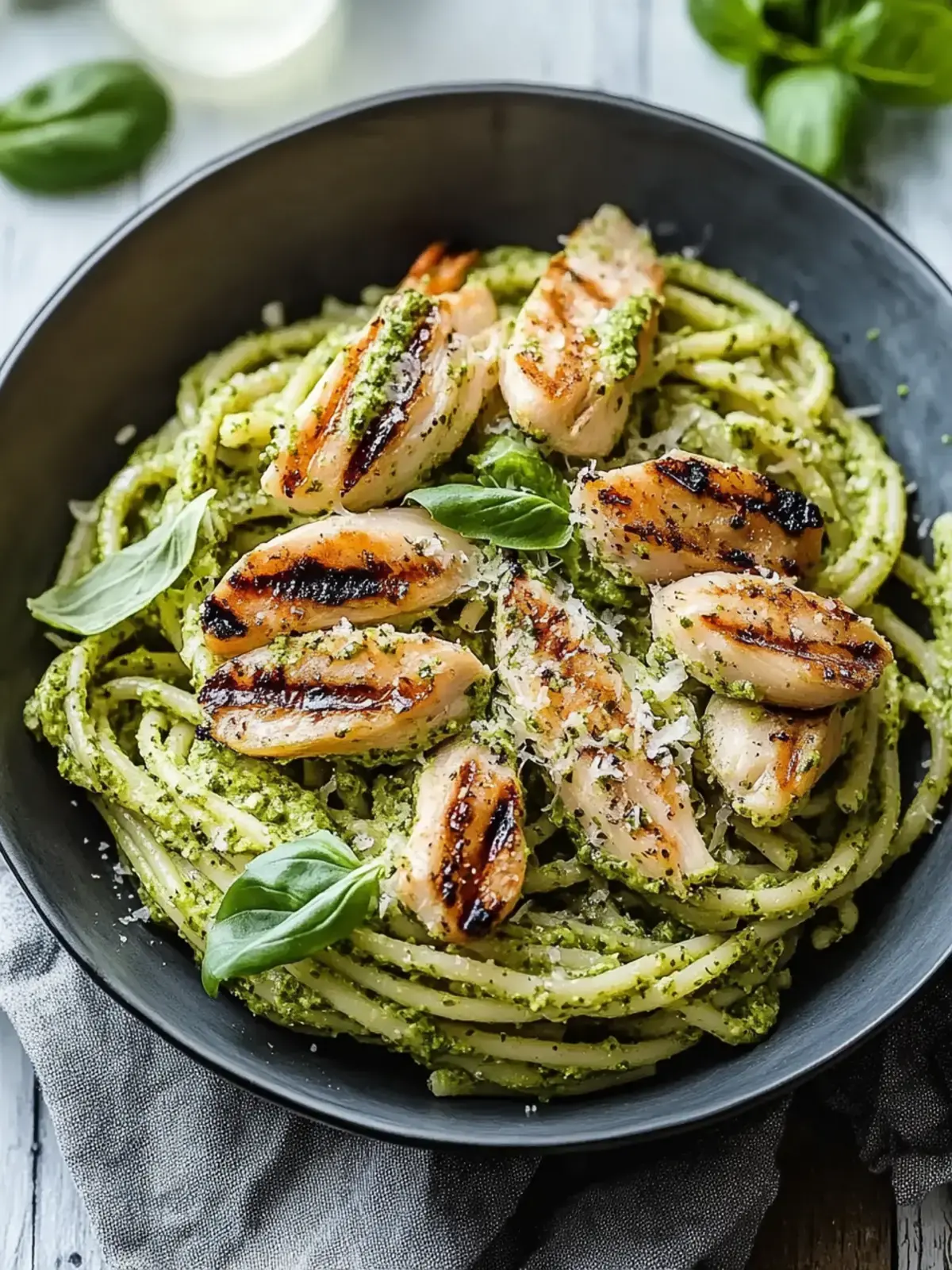 Gegrillte Hähnchen-Pesto-Pasta