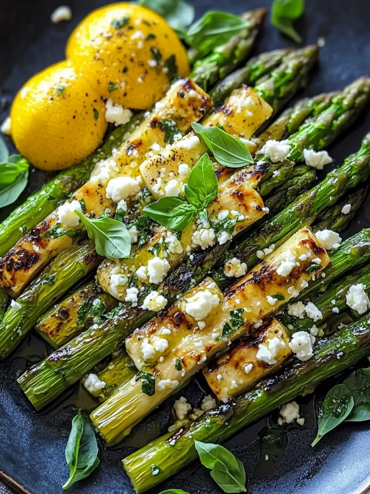 Gegrillter Spargel Zitrone Feta