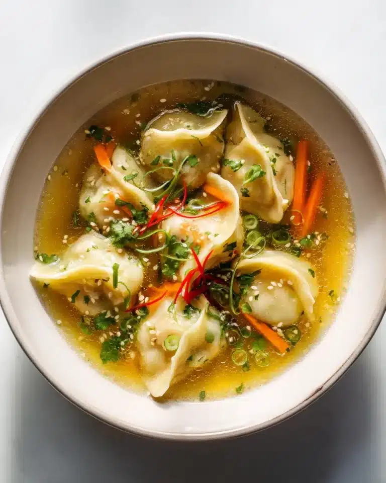 Gemüse-Dumpling-Suppe mit Sesam-Brühe