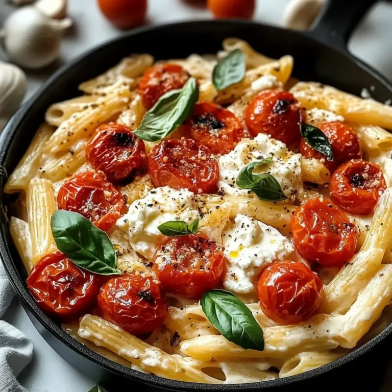 Geröstete Tomaten Knoblauch Ricotta Pasta