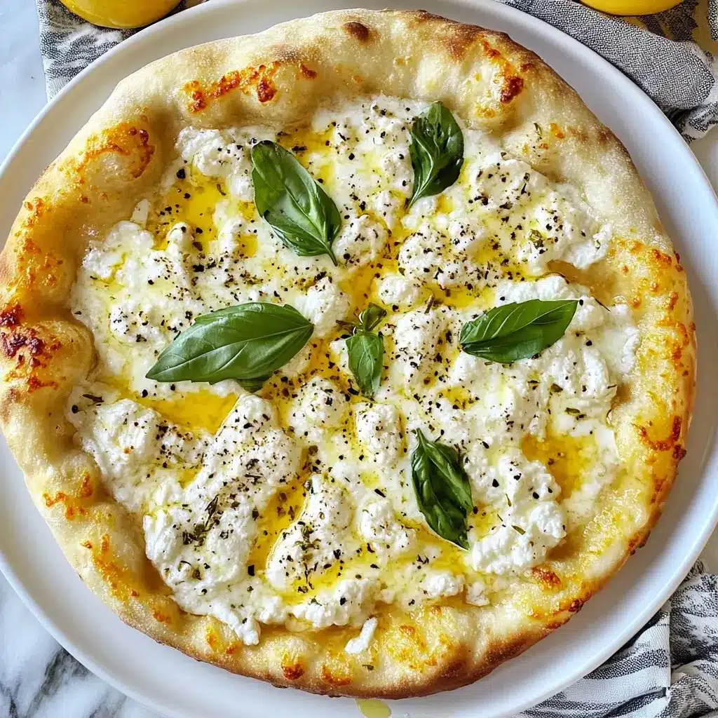 Gerösteter Knoblauch Weiße Pizza