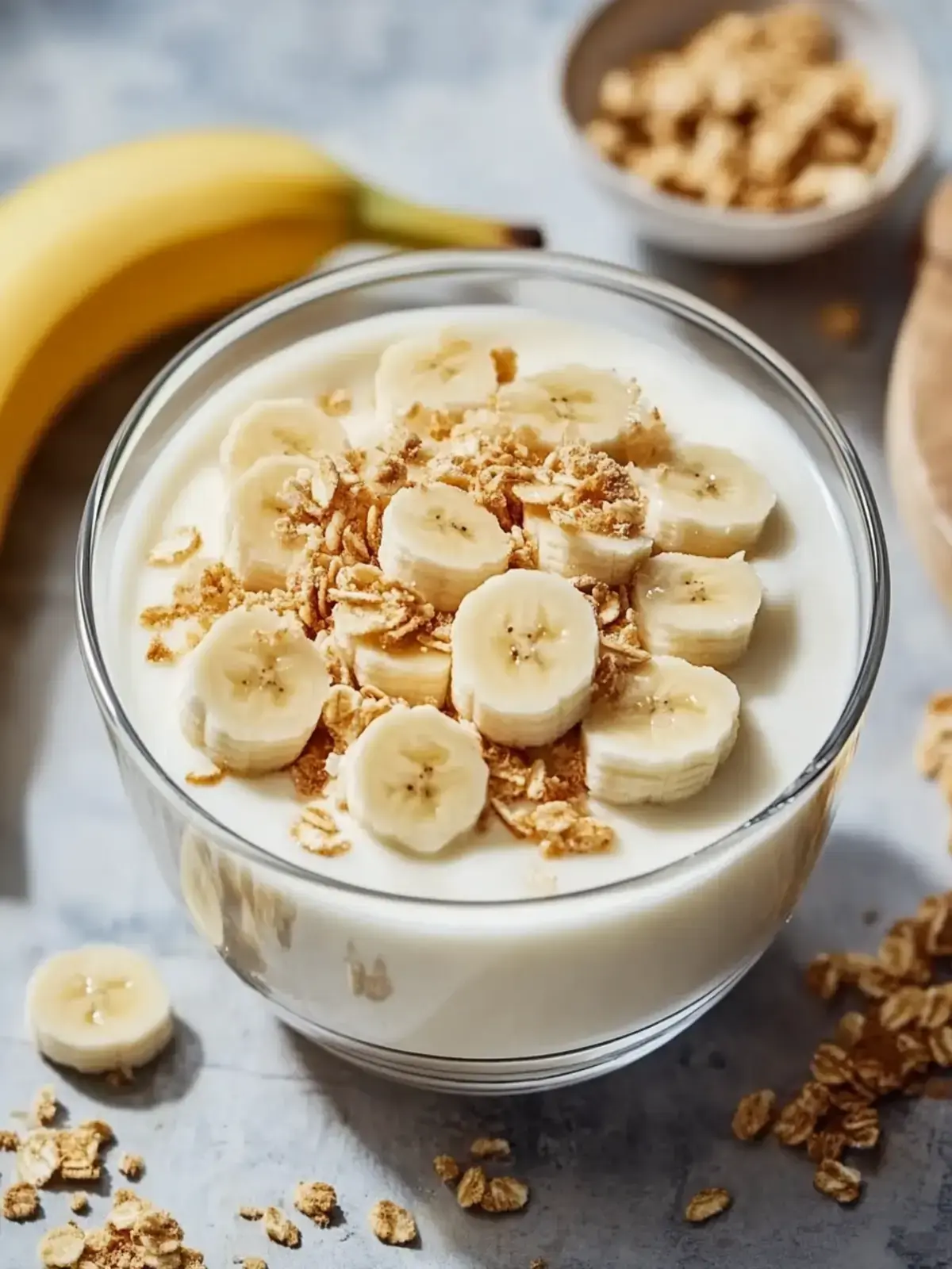 Gesunder Bananenpudding mit griechischem Joghurt