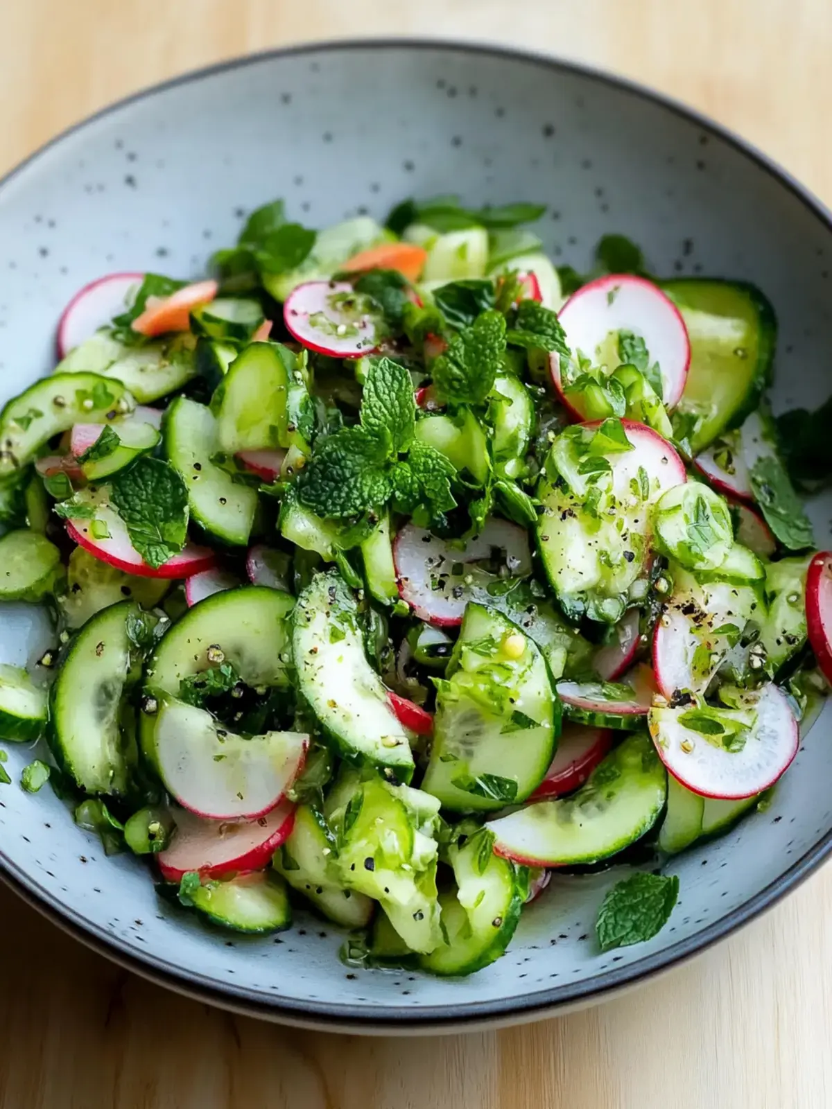Gesunder Gurken- und Minzsalat