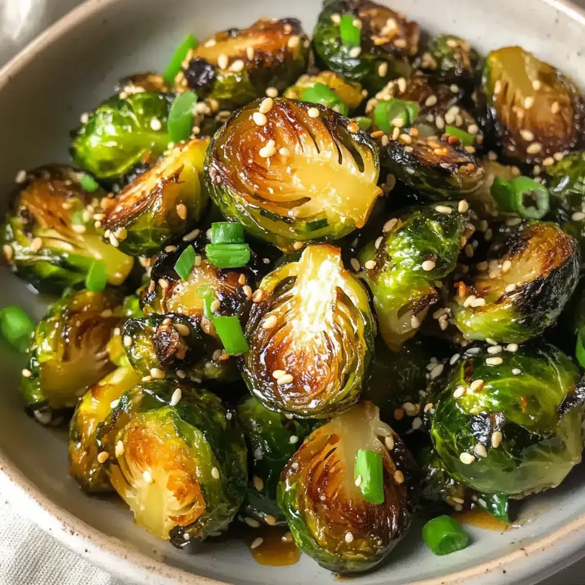 Glasierte Rosenkohl Ingwer Knoblauch