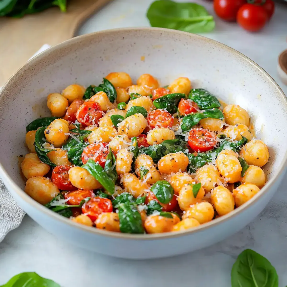 Gnocchi Pfanne mit Spinat und Tomaten