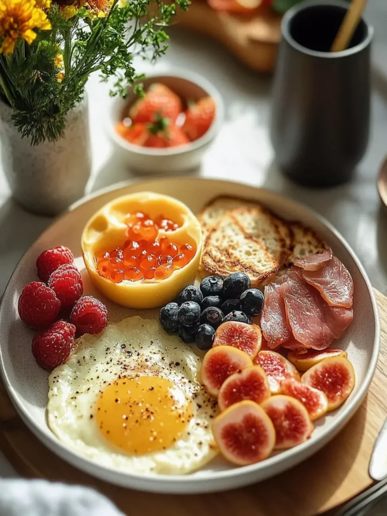 Leckeres Go-To Brunch Menü mit fluffigen Pancakes und Bacon