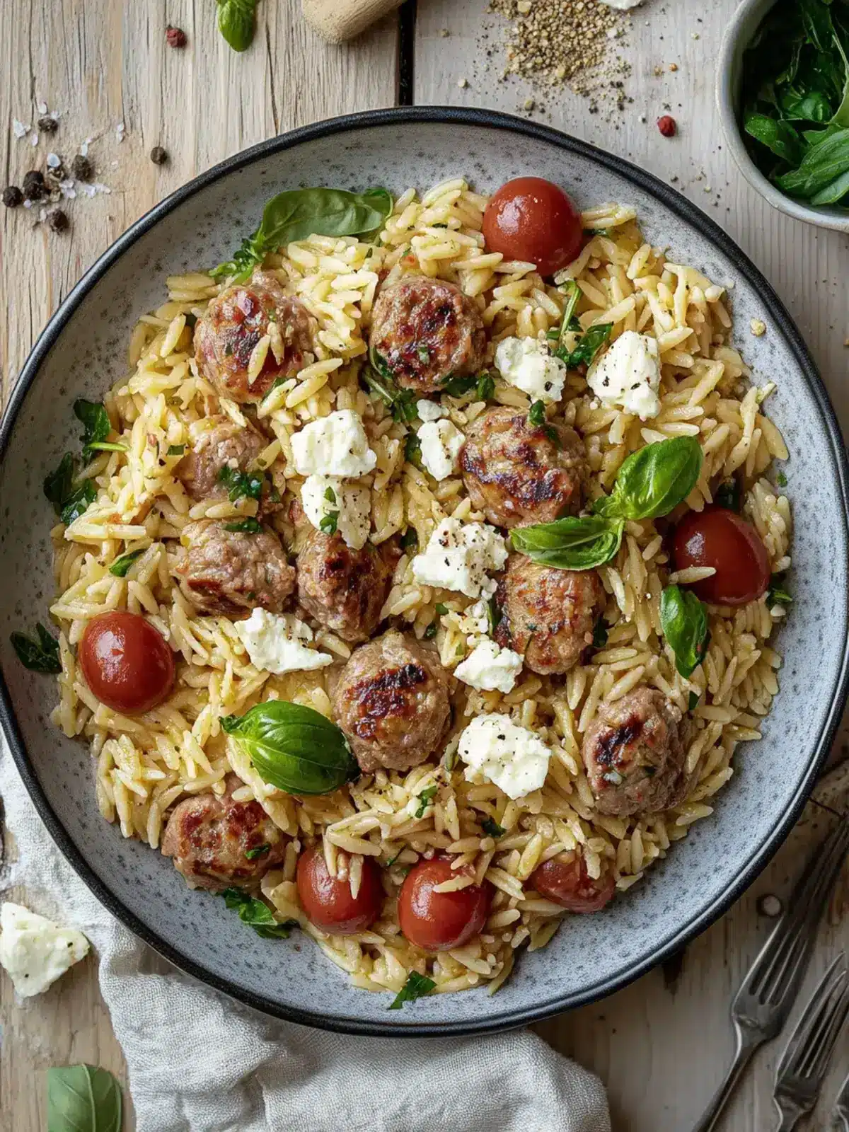 Griechische Fleischbällchen und Orzo-Pfanne – Schnell und Lecker 2 Griechische Fleischbällchen und Orzo-Pfanne
