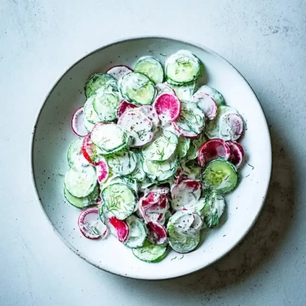 Gurken Radieschen Salat mit Sour Cream – Bestes Rezept – Noras Kreationen