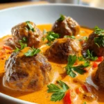 Hackbyllchen in cremiger Paprikasauce