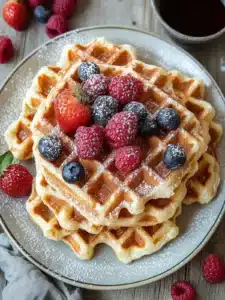 Haferflocken Hüttenkäse Waffeln für einen proteinreichen Start