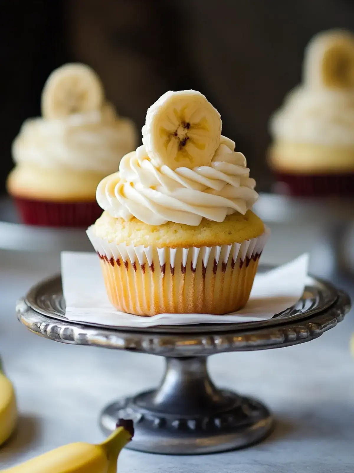 Hausgemachte Bananensplit Cupcakes