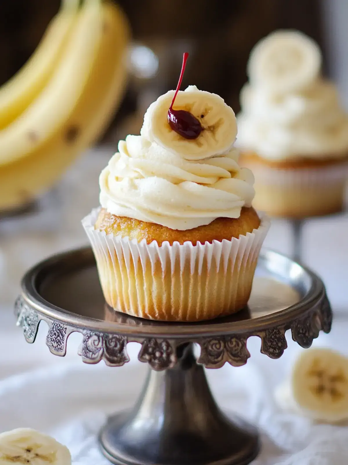 Hausgemachte Bananensplit Cupcakes