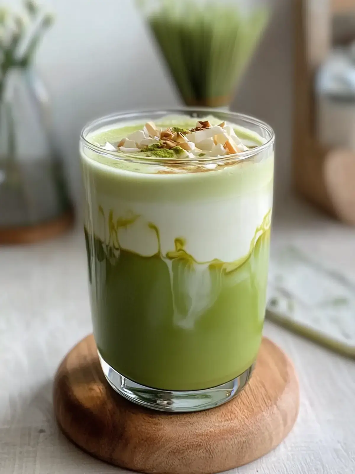 Hausgemachter Brauner Zucker Matcha Latte