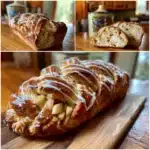 Hefezopf mit Apfelstückchen und Zimtglasur