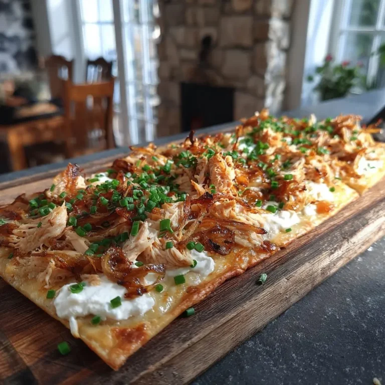 Herzhafter Hähnchen-Flammkuchen