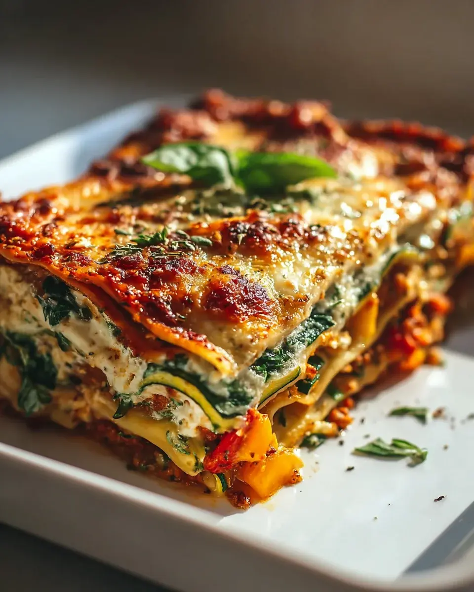 High Protein Veggie Lasagna Rezept