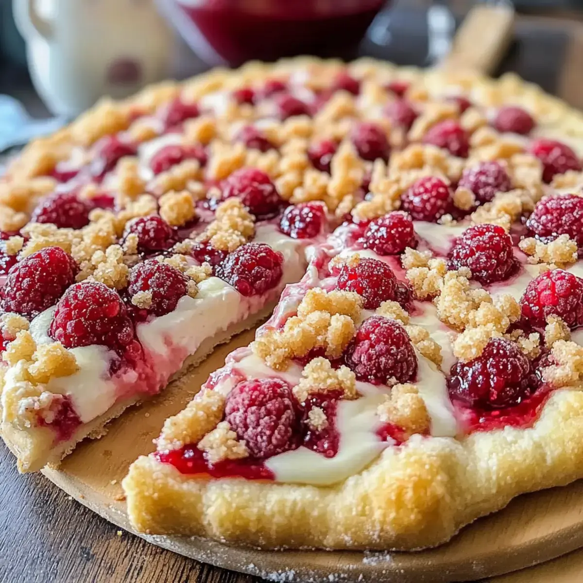 Himbeer Käsekuchen Dessert Pizza