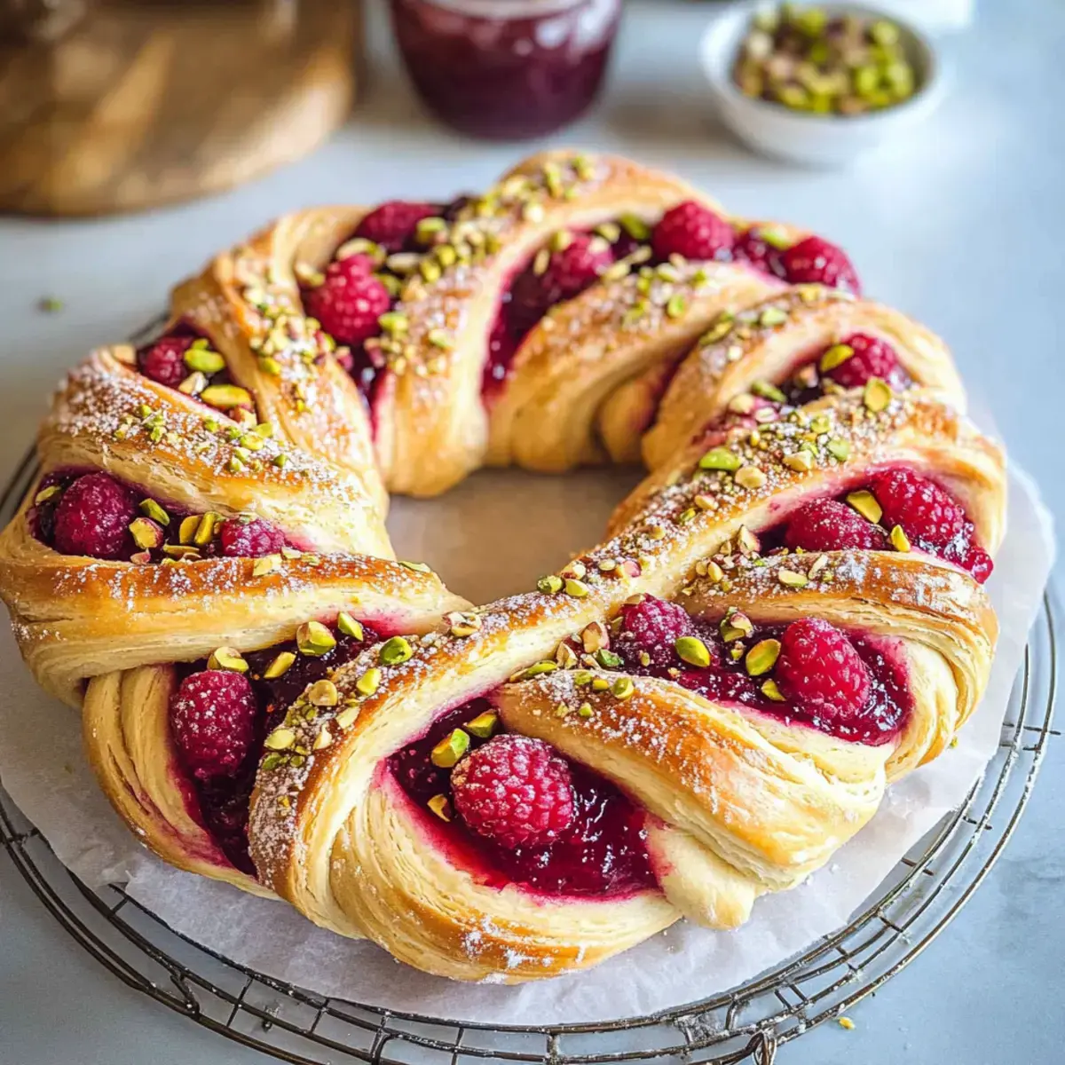 Himbeer Pistazienkranz Rezept